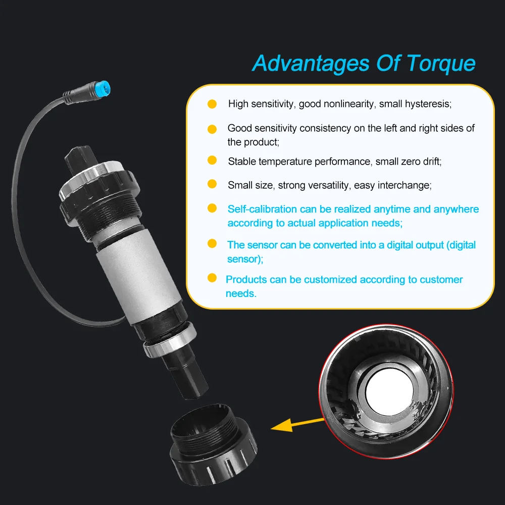 IP67 68mm ebike electric bike waterproof e-bike axis pedal assist e bike torque sensor