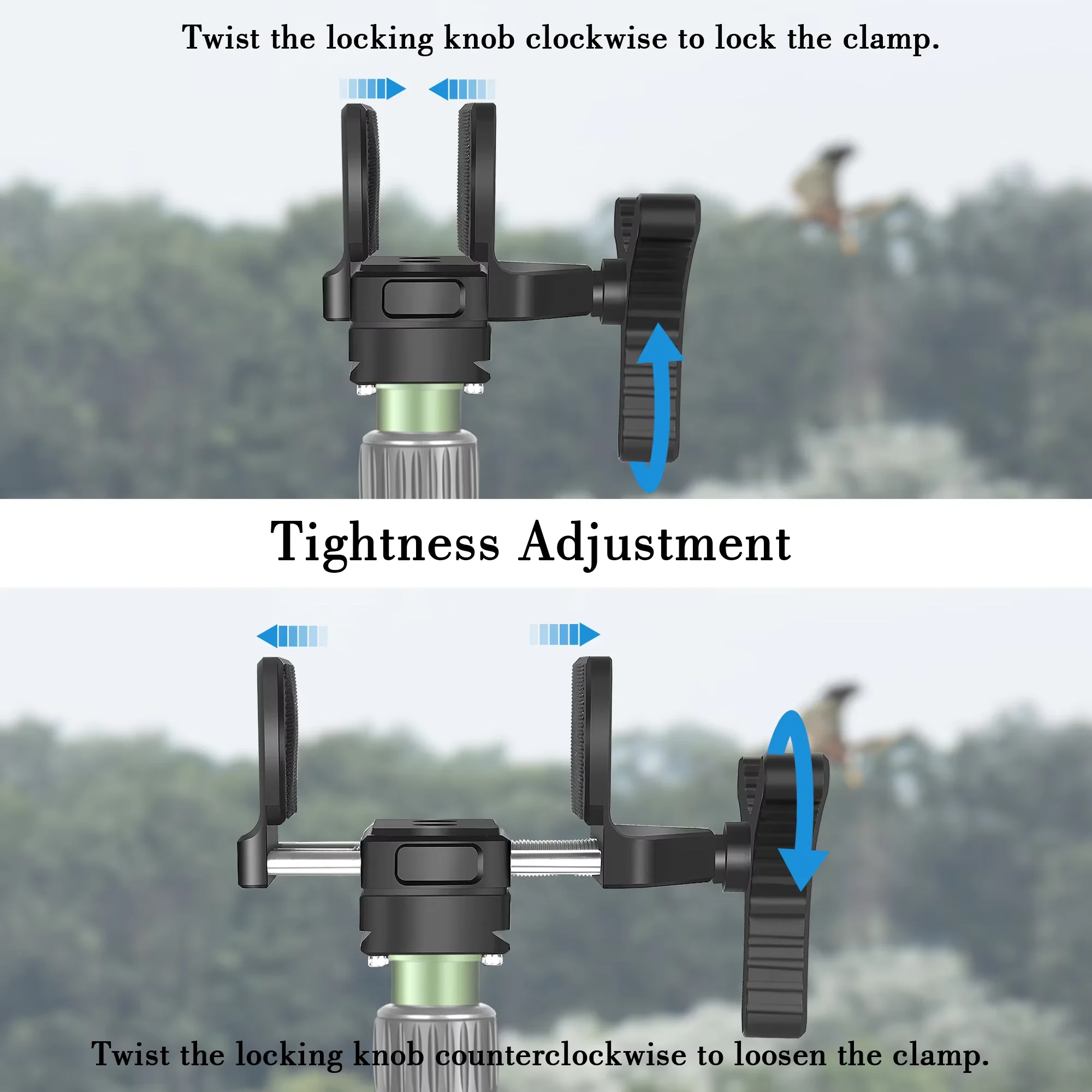 U-6 Shooting Rest Head Universal Clamp Lightweight Construction for Shooting Stick Monopod Tripod Stand Hunting Shooting