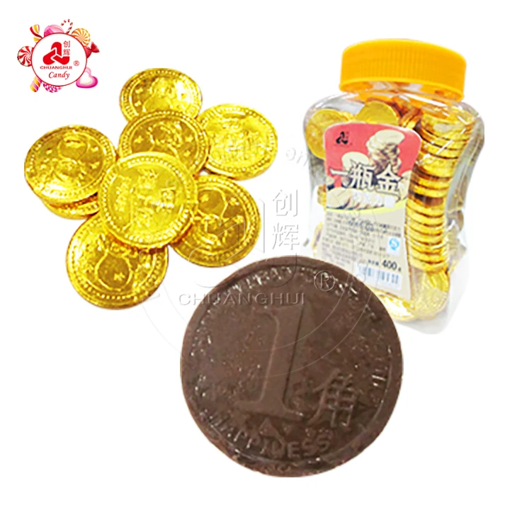 Round gold Coin shape chocolate candy
