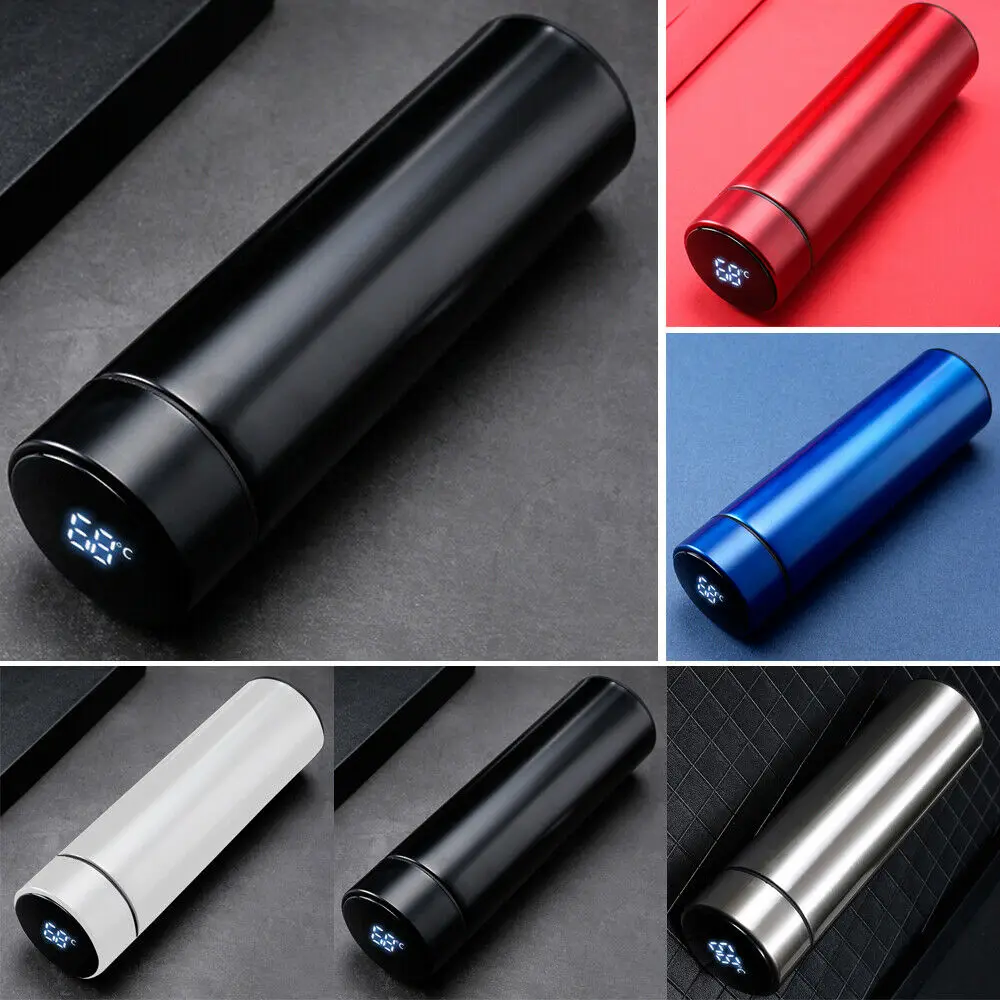 Double Wall Insulated Custom vacuum flask Smart Thermos Water Bottle Led Temperature Display thermos