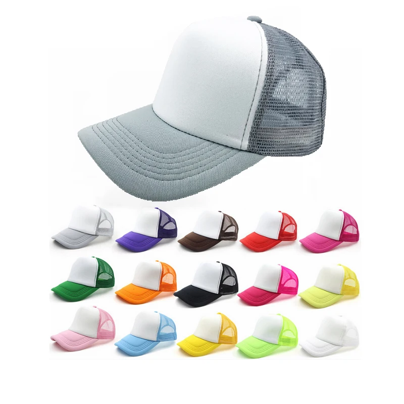 High Quality 5 Panel Cap Baseball  Blank Mesh Trucker Hat Custom Logo for Promotional