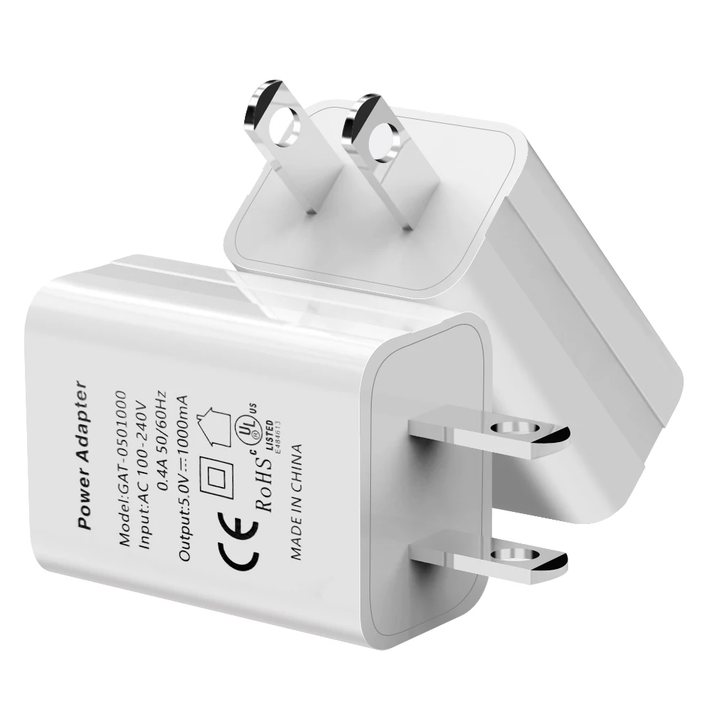 For iphone usb wall charger 5W single port with us eu plug 5V 1A charging for ipad samsung mobile phone white black GS CE ROHS