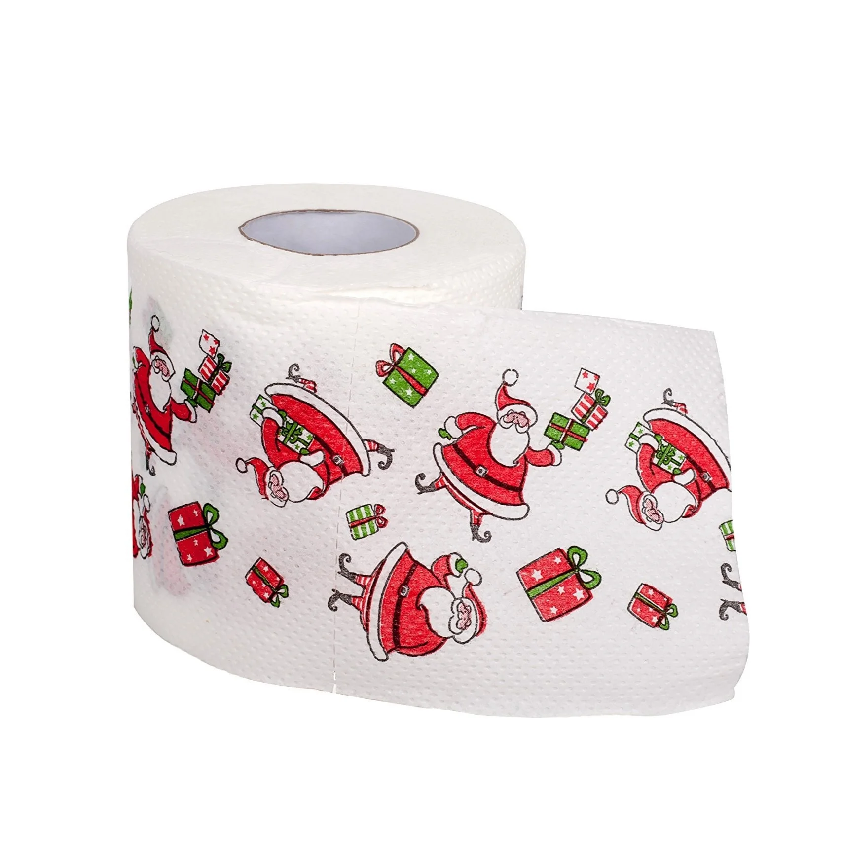 Virgin Wood Pulp Material Customized Printing Toilet Paper Roll with Christmas Pattern Design