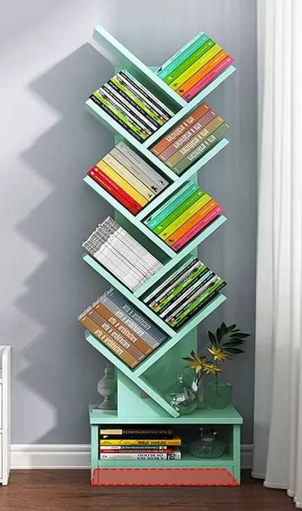 Simple multi-layer bookshelf floor storage small bookcase tree shelf Creative student bedroom study cross-border generation