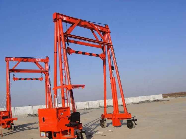 Diesel Motor Hydraulic STS Mini Portable Tower Container Lifting Gantry Crane Shipyard 10 Ton Single Girder Gantry Crane