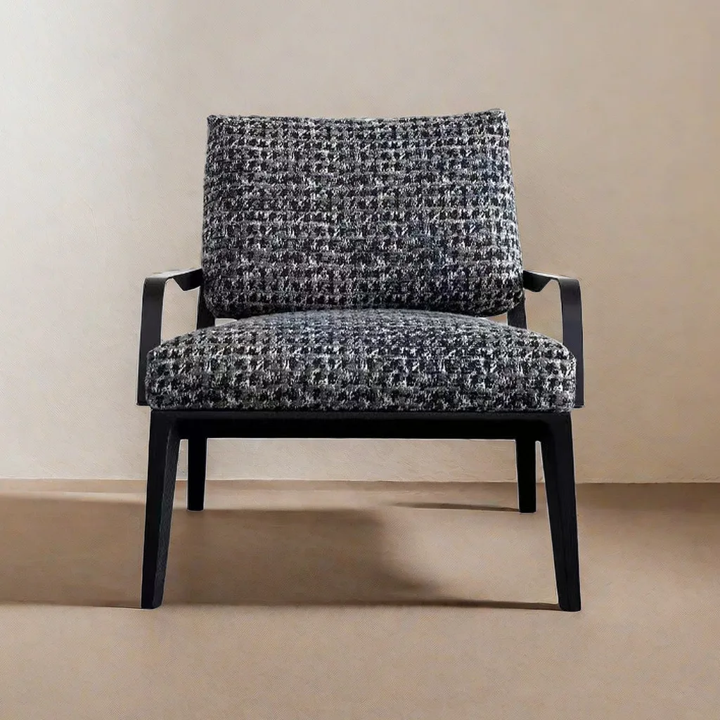 Italian Minimalist Carbon Steel Linen Single Person Sofa Chair Designer Leisure Armchair Home Furniture Living Room Hotel Club