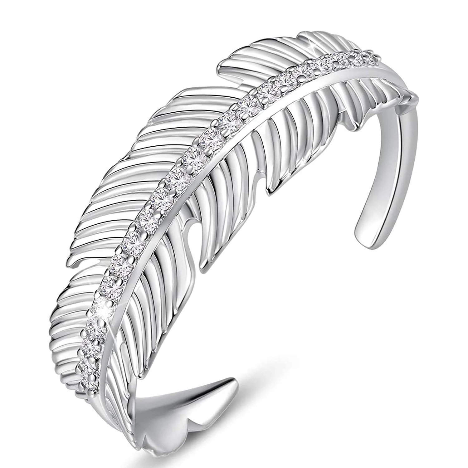 
minimalist adjustable open cuff ring jewelry 925 sterling silver custom feather urn rings 