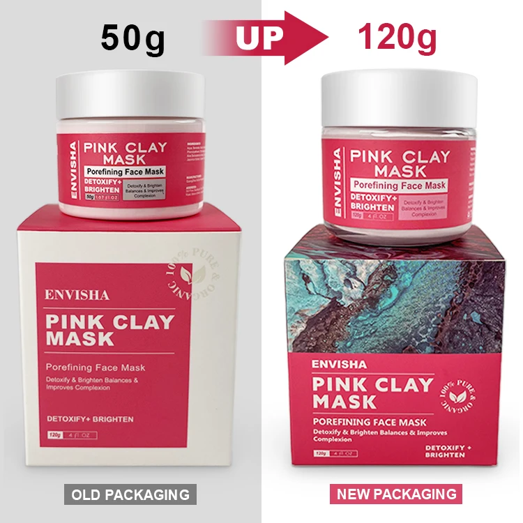 Deep Pore Skin Cleansing pink clay mask private label Purifying Brightening vegan with vitamin c clay mask