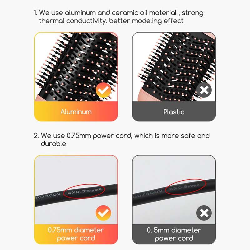Wholesale Styling Tools Mini Straightener Comb One Step Volumizer Hair Dryer Brush with Ceramic Coating Anti Frizz Hot Air Brush