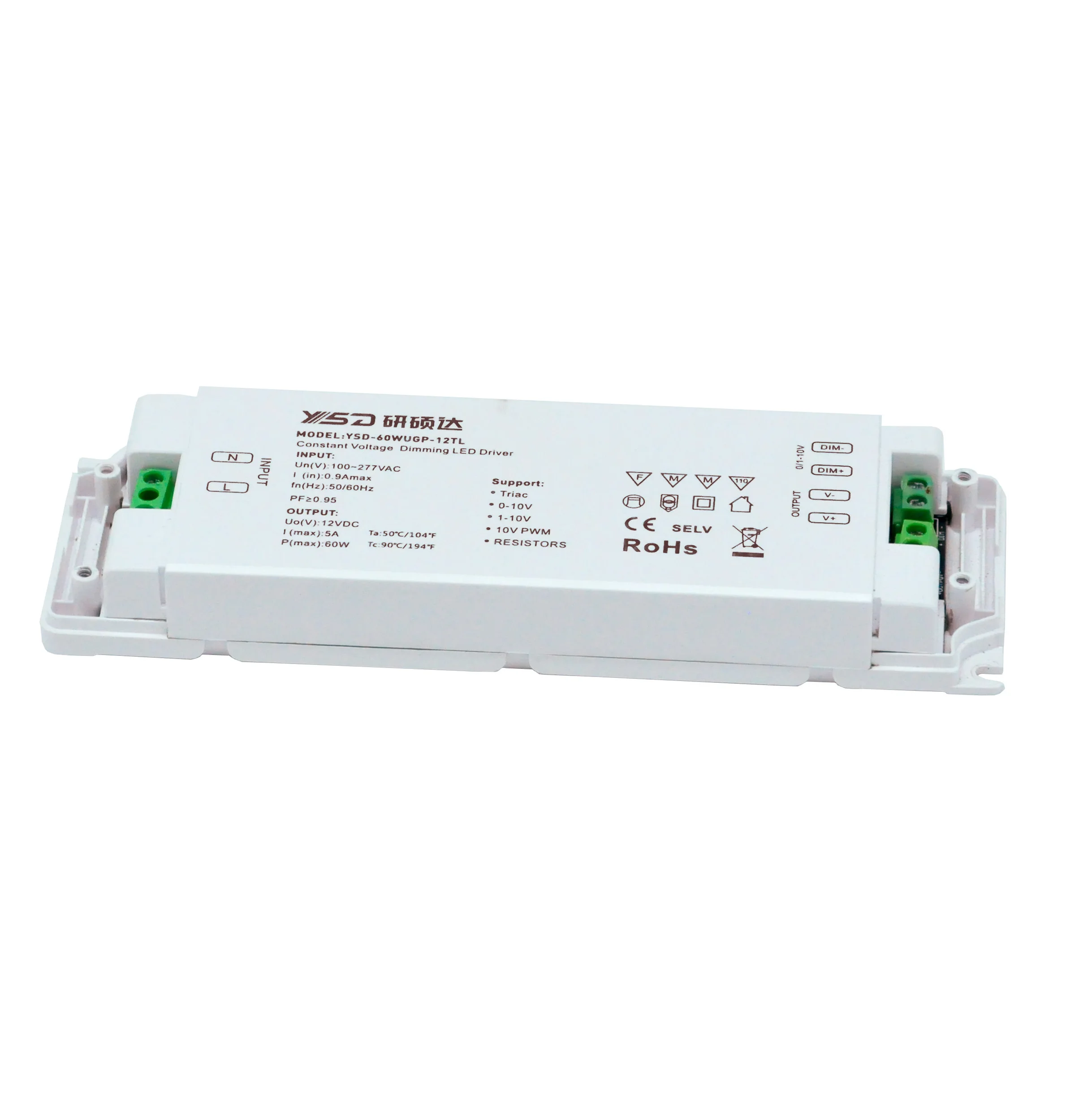 Диммируемый Светодиодный источник питания 60 Вт 100 150 200 300 Triac 0-10 В 12 24 светодиодный с постоянным напряжением драйвер регулируемой