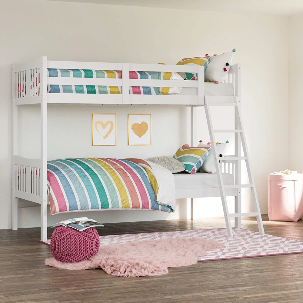 Modern Full Baby Adult Cheap Wooden Double Decker Bed Girls Kids Bunk Bed