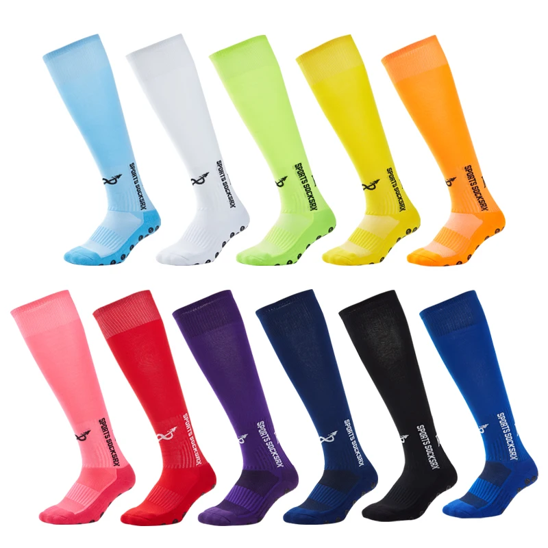 In stock cheap sports long socks Nylon Men Athletic anti-slip socks sublimated soccer socks