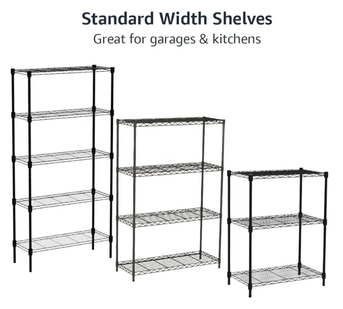 Wholesale 5-Shelf Shelving Storage Display Rack Unit Chrome Silver Metal Organizer Wire Rack With Wheels