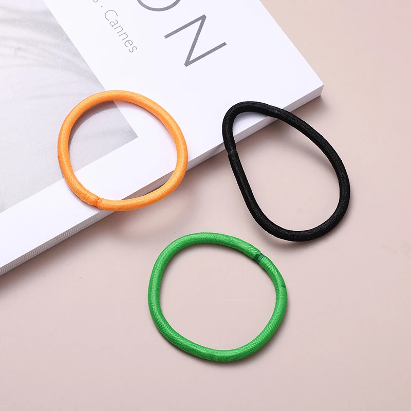 BSCI Audited Factory Wholesale Fashion Women Girls Basic Hair Accessories Thin Black Elastic Hair Ties Hair Elastic Band