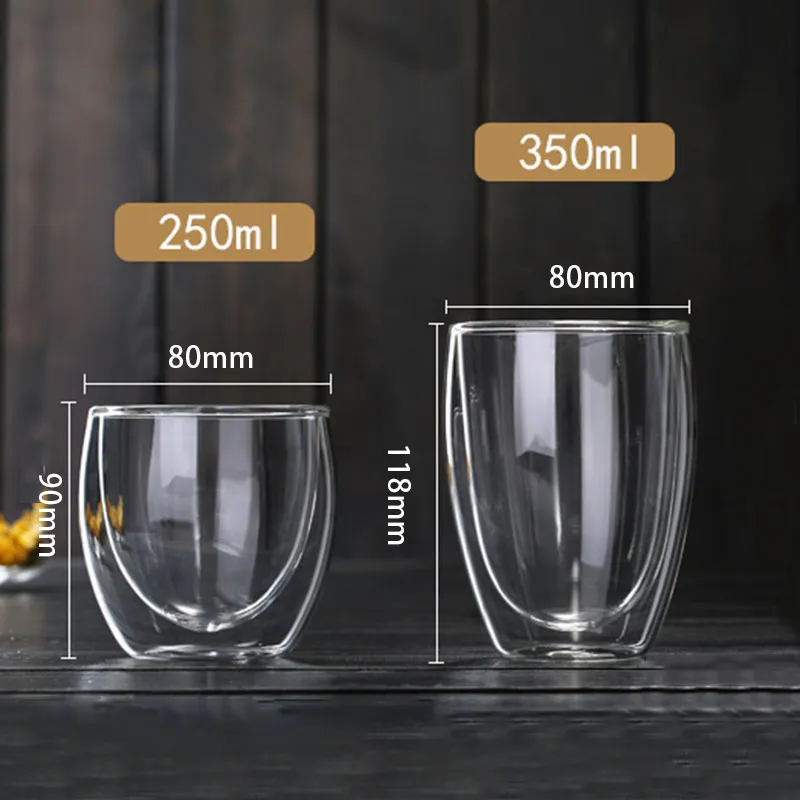 
Yafu glassware 250ml 350ml 450ml Double wall borosilicate glass thermos cup handmade with glass lid 