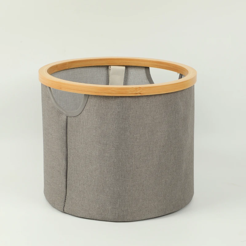 Factory Wholesale Dirty Clothes Bamboo Storage Basket Foldable  Laundry Hamper Cabinet Bamboo Wood Laundry Basket
