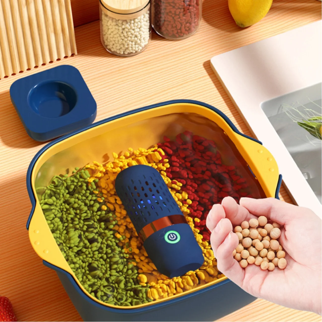 Automatic mini portable vegetable washer wash disinfection fruit ozonizer capsule cleaner ozone water vegetable washing machine