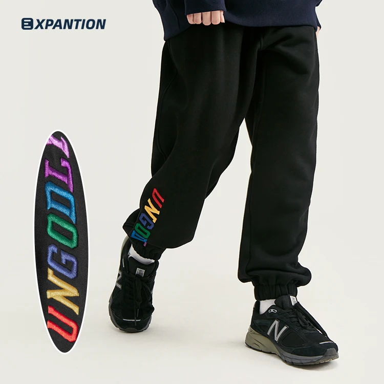 
EXP wholesale loose hip hop fashion gym sport casual logo embroidered custom men jogger pants 