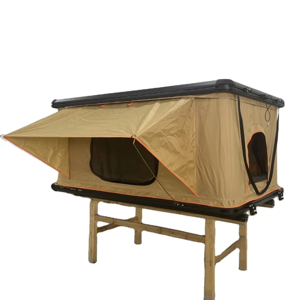 Outdoor camping adventure waterproof  rain proof aluminum alloy shell  car roof tent
