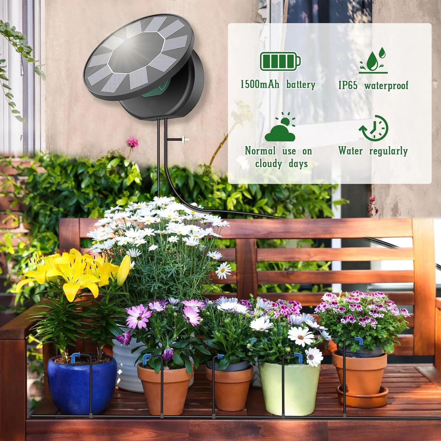 Automatic Drip Irrigation System , for Garden Outdoor/Indoor Backyard Plant Watering  Kit Latest Solar DIY Timer Drop Irrigation