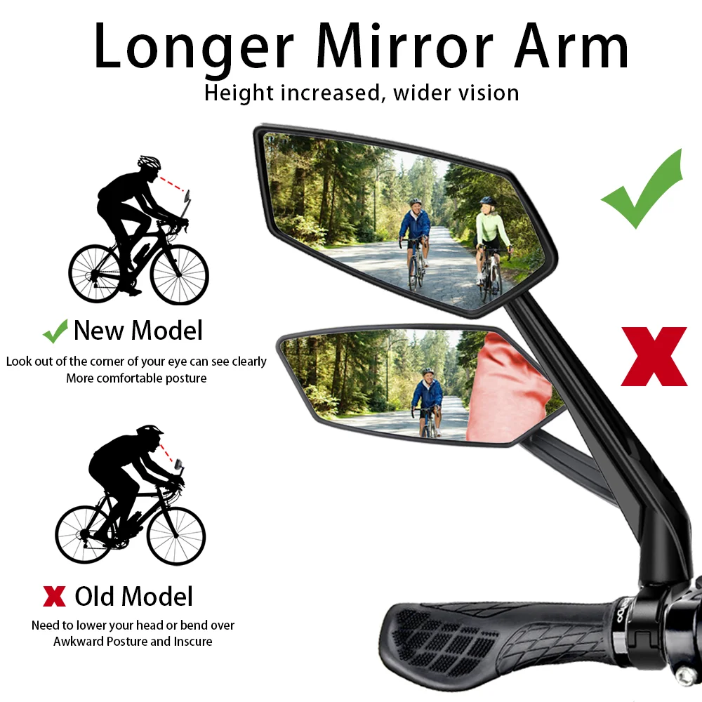 EasyDo Factory 360 Degree Adjustable Bike Mirror Bicycl_e Rearview Mirror Handlebar Side Mirror