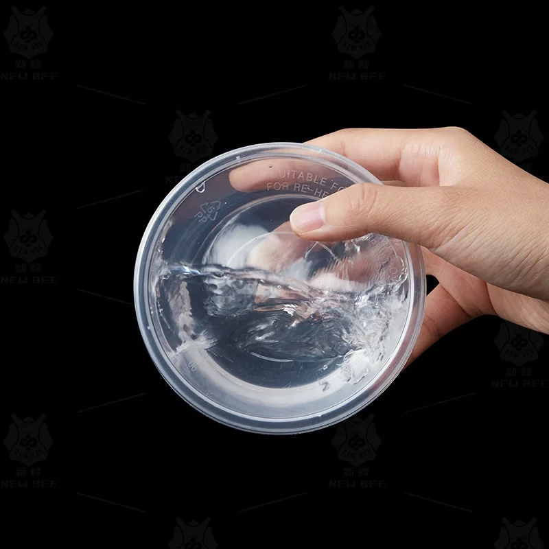 Pp черный круглый экологически чистый Ланч-бокс для микроволновой печи, одноразовый пластиковый бэнто-бокс на вынос для супового соуса