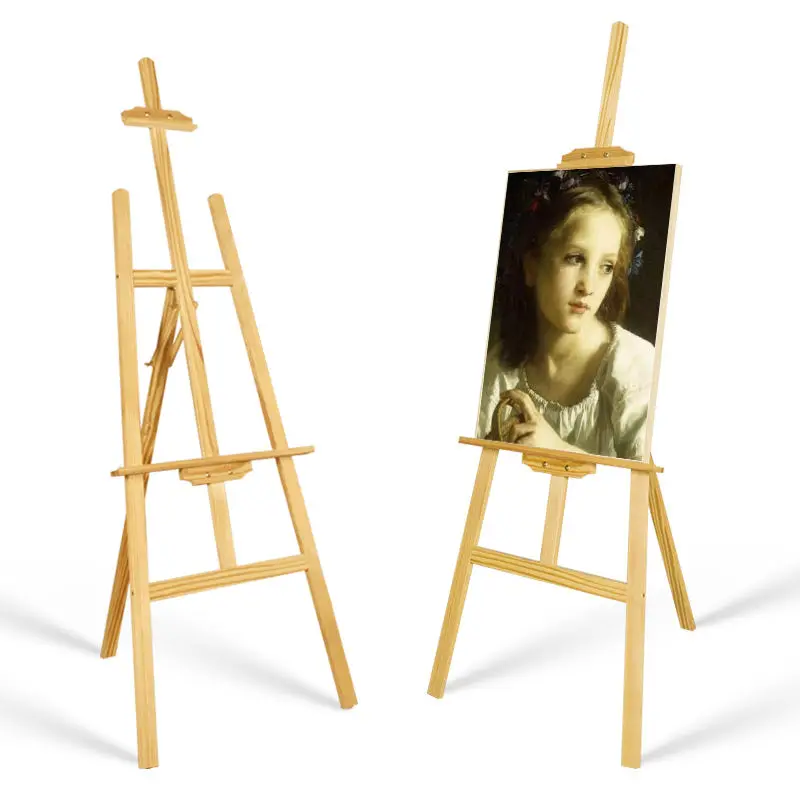 Wooden drawing board Wooden easel sketching folding support oil painting rack