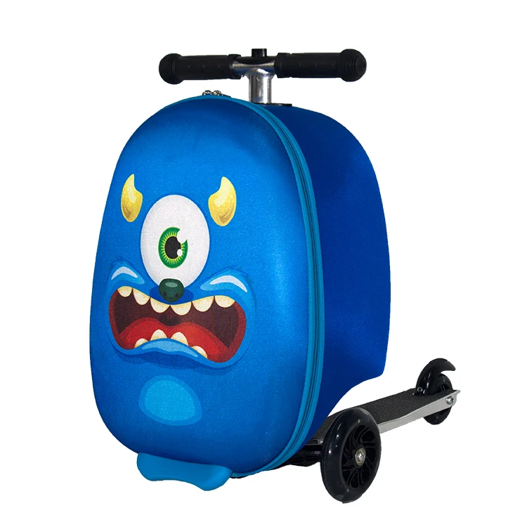High quality Customized design airport non-battery mobility trolley children set de maletas de viaje set kids scooter suitcase
