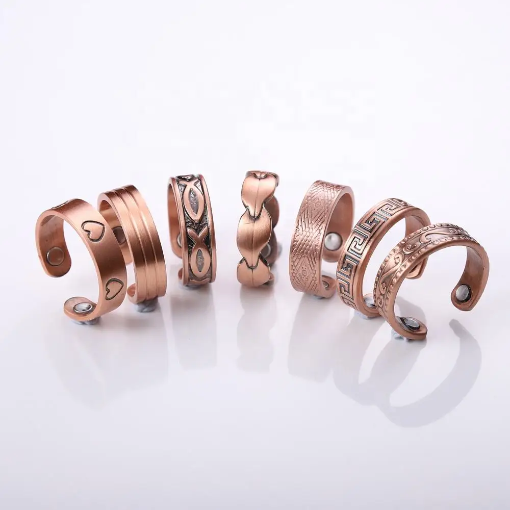 Wholesale Adjustable Magnetic Arthritis Love Copper Toe Ring Boosts Blood Circulation Viking Vintage Copper Ring