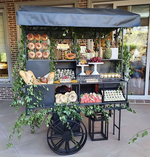 Custom Candy Cart Display Dessert Flower Cart For Wedding Cake Candy flower decoration