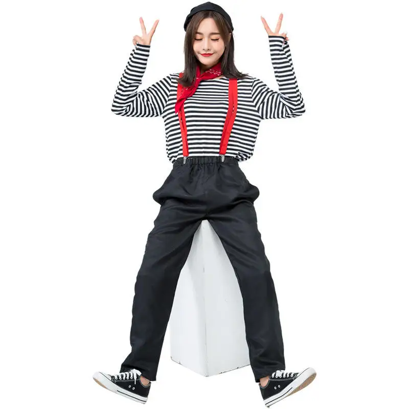 Mime Actor Goods Couple Clown Costume Export Game Costume Japanese Halloween Burlesque Performance Costume