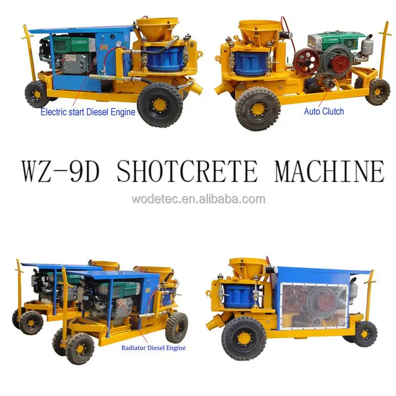 explosion proofing concrete shotcrete Dry Mix Gunite Machine with Lightweight nozzle