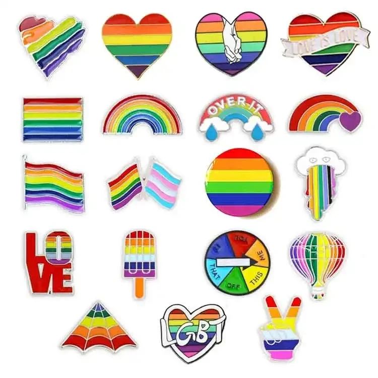 New Style Cheap Customization Rainbow Pride Soft & Hard Enamel Metal Pin Badge LGBTQ Enamel  Pride Pin For Gift