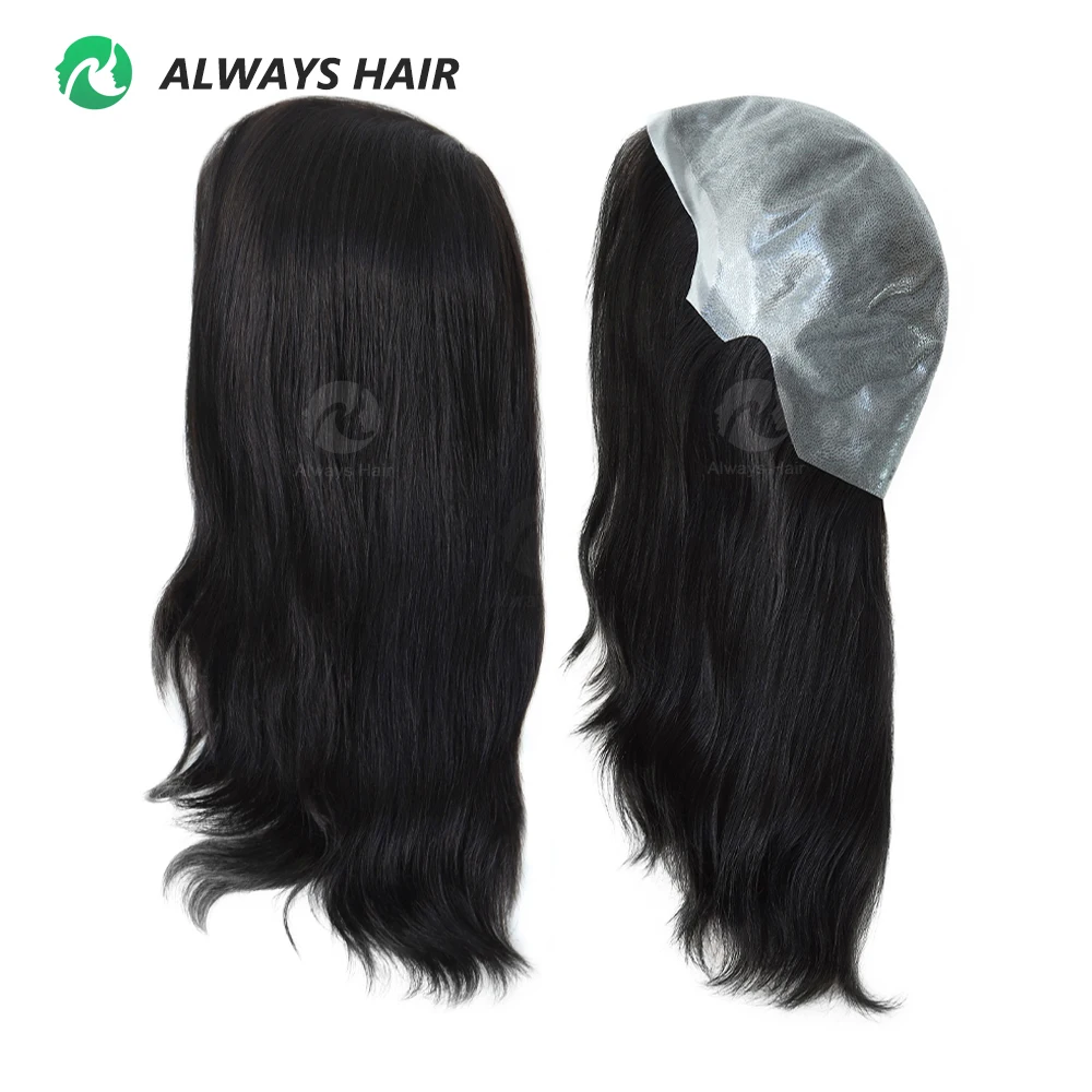 6 inches 14 Inches Natural Straight Full Cap Wig for Women Thin Skin Head Wigs Caps Real Human Hair