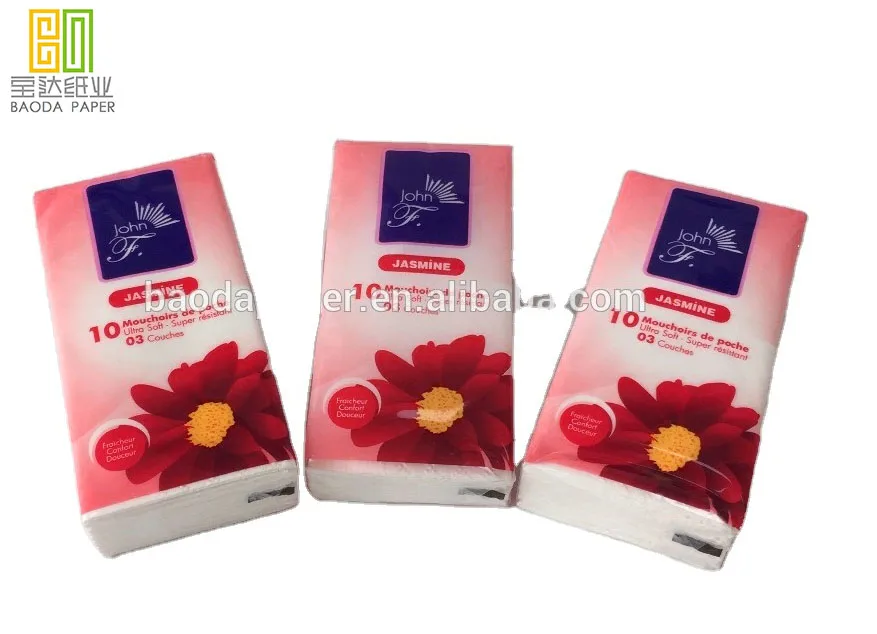 soft and comfortable 10 sheets pocket tissue with 100% virgin wood pulp facial tissue pocket handkerchief tissue  in Russia
