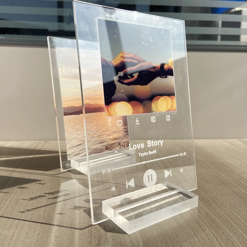 UV Printing Transparent Acrylic Music Sign Custom Design Printed Acrylic Music plaque Board