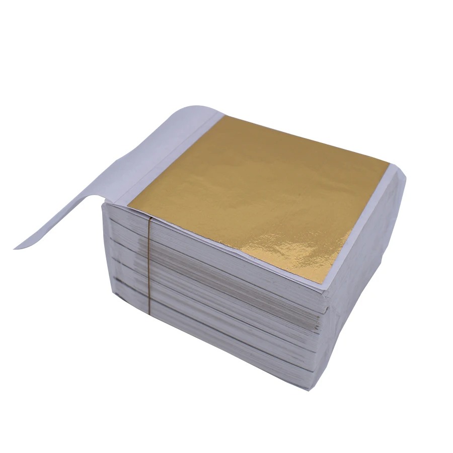 Factory price 8 X 8.5 cm 1000 sheets a pack colorful B Gold Taiwan gold leaf foil