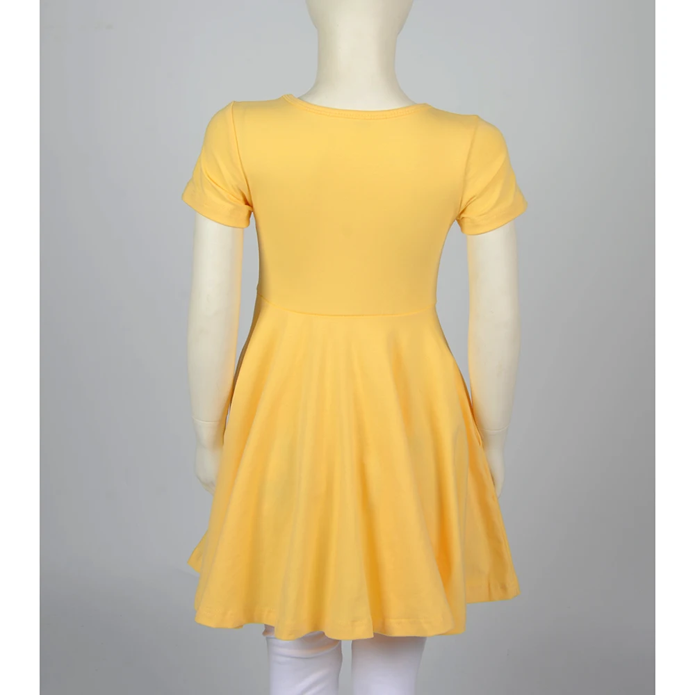 High Quality Cotton Spandex Children Dresses 2-12 Year Old Girl Dresses for Party Full Casual Dresses