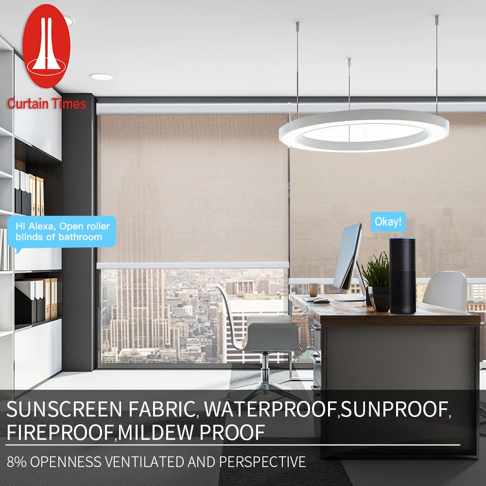 popular wifi motorized wireless switch roller blinds lithium battery Motorized Roller Blinds blackout blinds