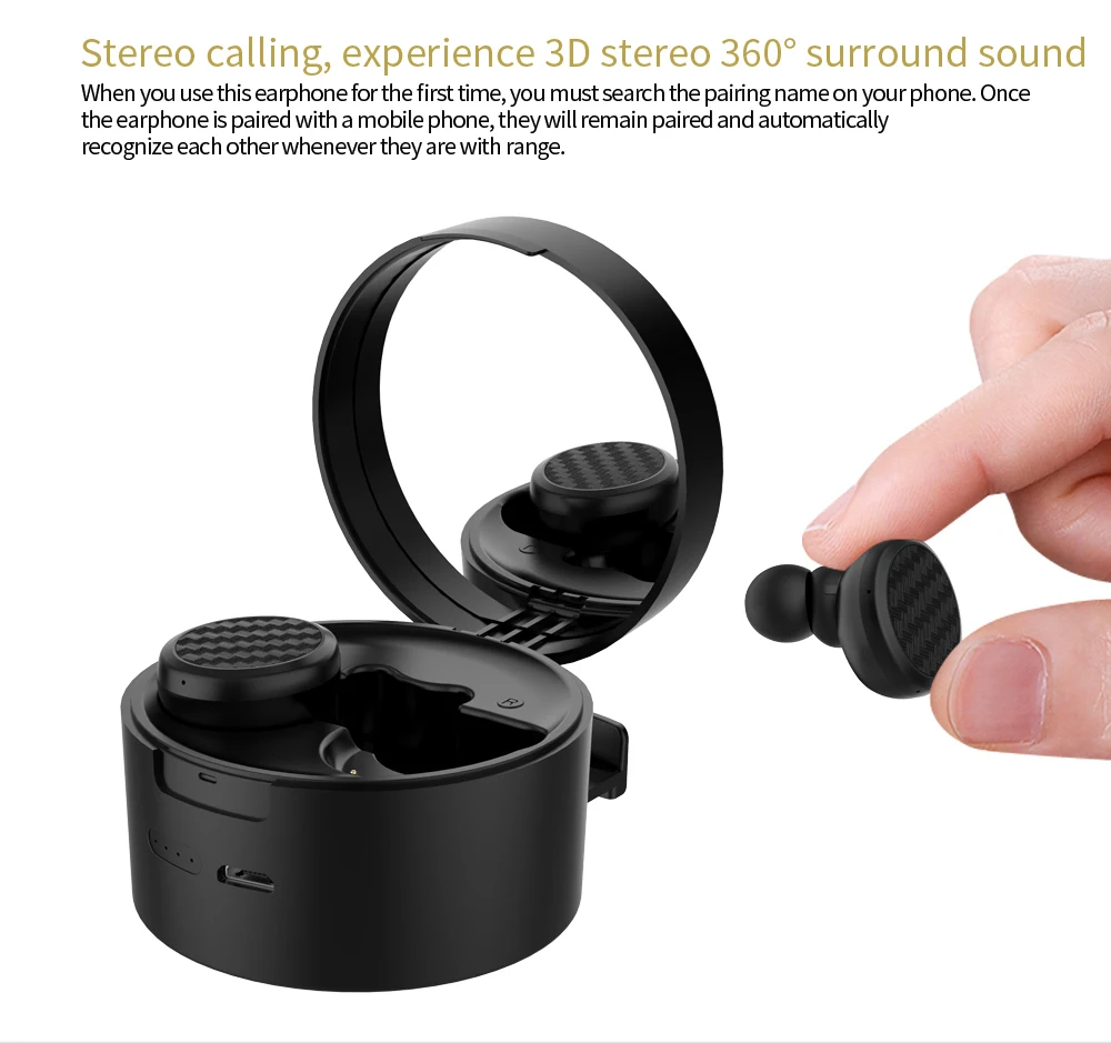 Mirror Wireless Headphones TWS Stereo Earbuds Headsets with Holder for Girls