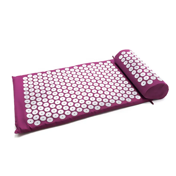 Private Label Yoga Massage Linen Cushion Home House Cotton Acupressure Mat and Pillow Set