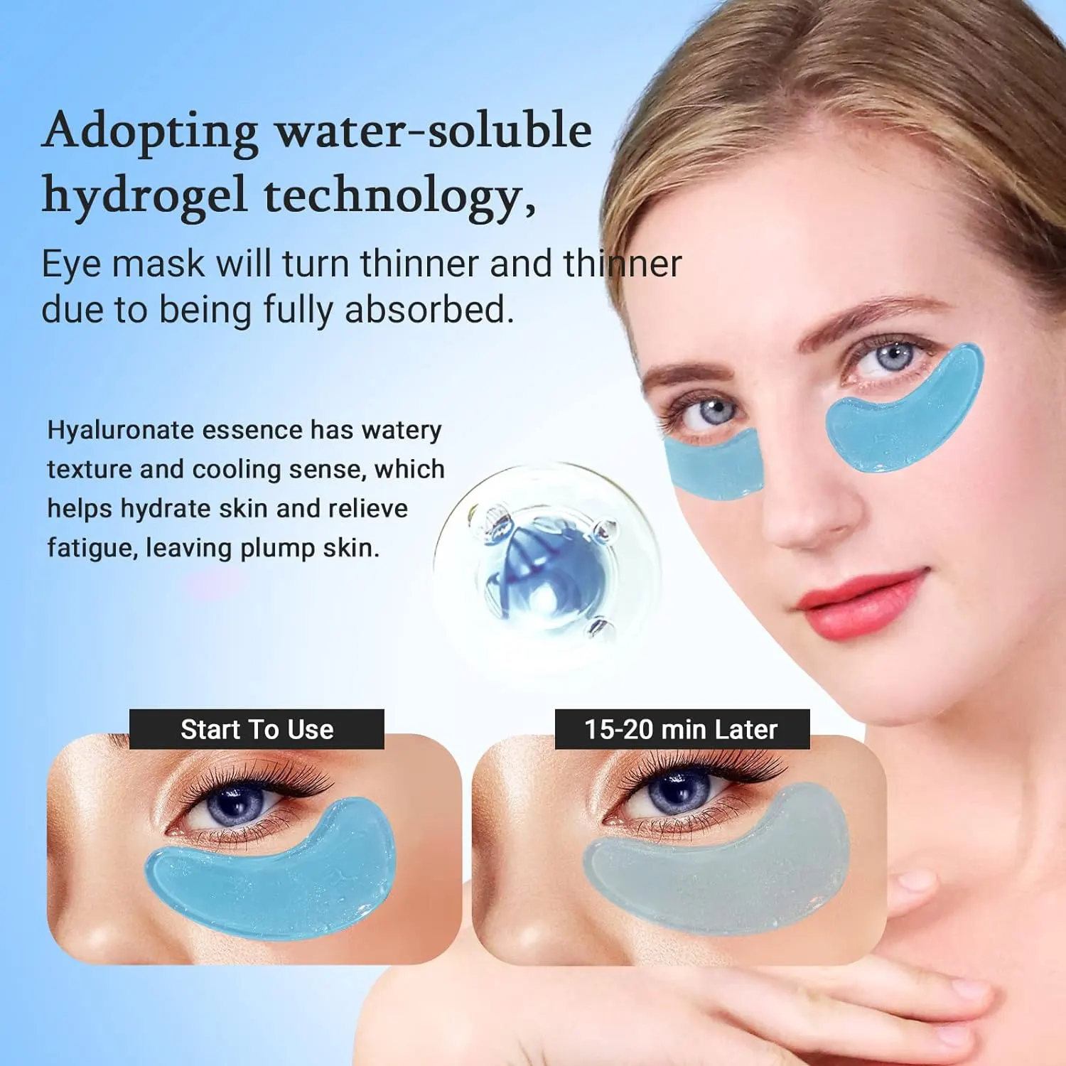 OEM ODM Natural Eye Mask Hyaluronic Acid Collagen Eye Pad Moisturizing Reduce Wrinkles Puffy Under Eye Patches