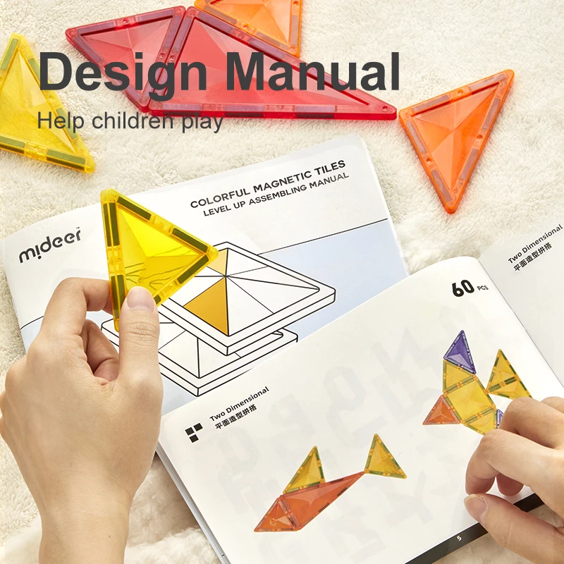 Mideer CT1211 educational toys Colorful Magnetic Tiles 100pcs magnet toys