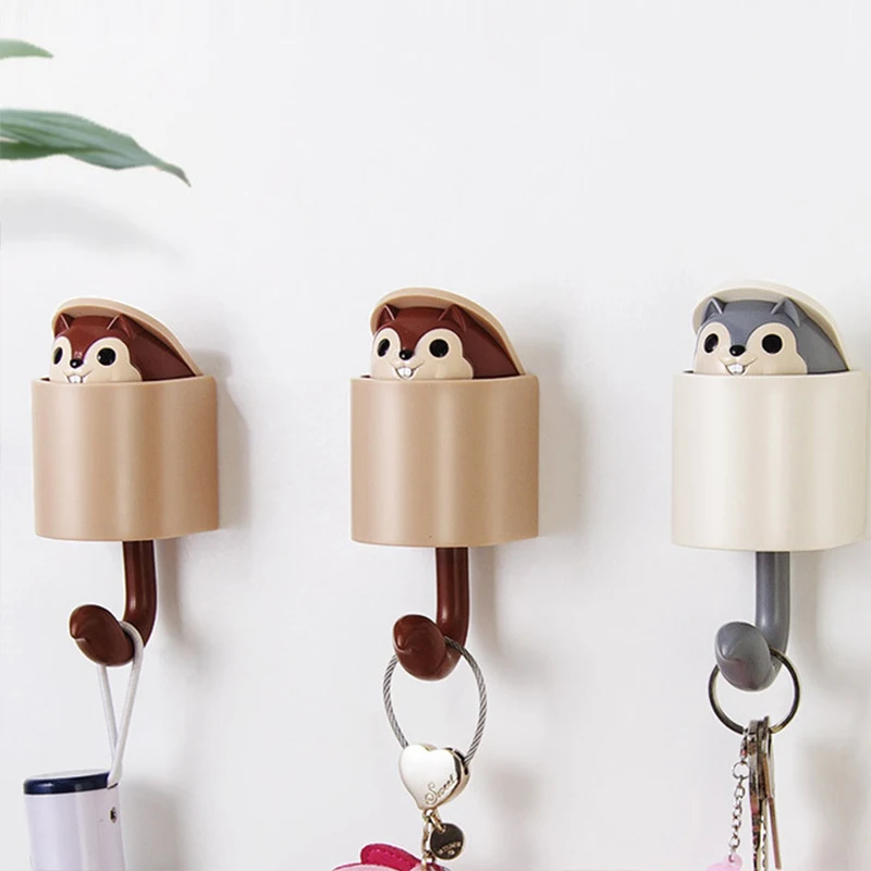Cartoon Cat Hook Wall Self Adhesive Dormitory Bedroom Door Hanger Hook Key Umbrella Towel Rack Cute Pet Bathroom Wall Hook