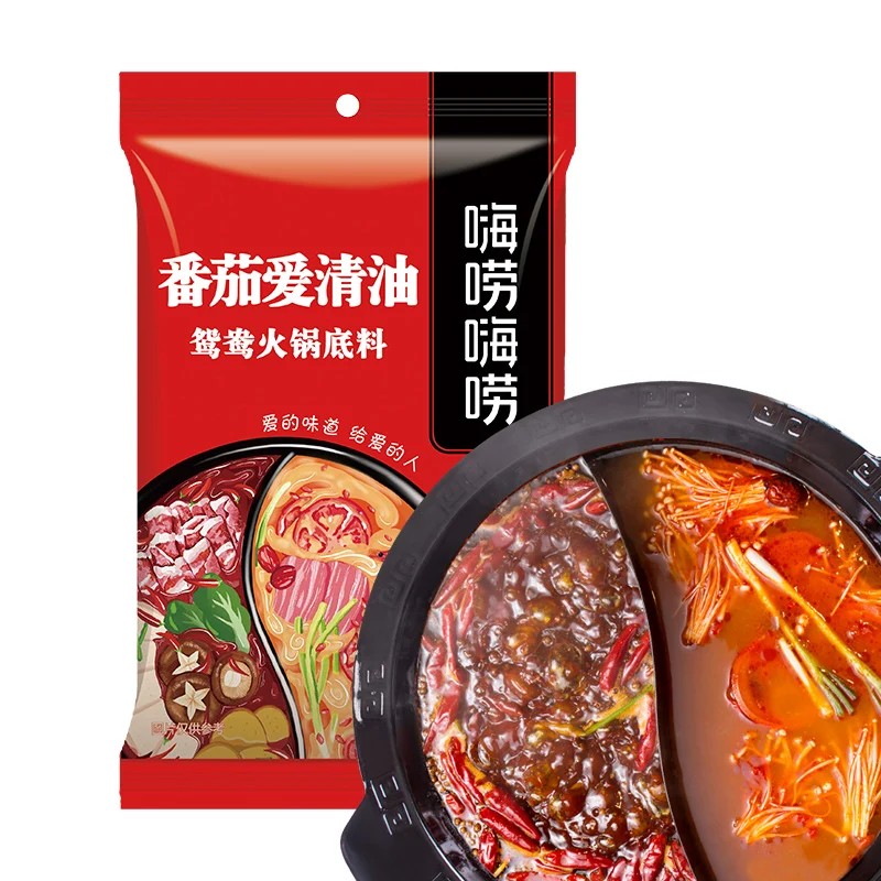 Tomato and clear oil double flavor hot pot base Sichuan clear soup, spicy hot pot, red oil hot pot, spicy flavor seasoning