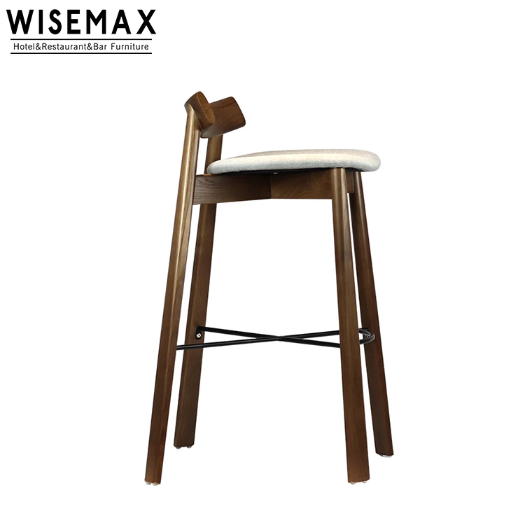 Мебель WISEMAX популярная коммерческая барная мебель из массива дерева изогнутая спинка высококачественный барный