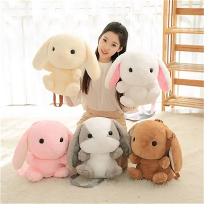 Plush Rabbit Backpack Japanese Kawaii Bunny Backpack Stuffed Rabbit Toy Children School Bag Gift Kids Toy For Little Girl R1062