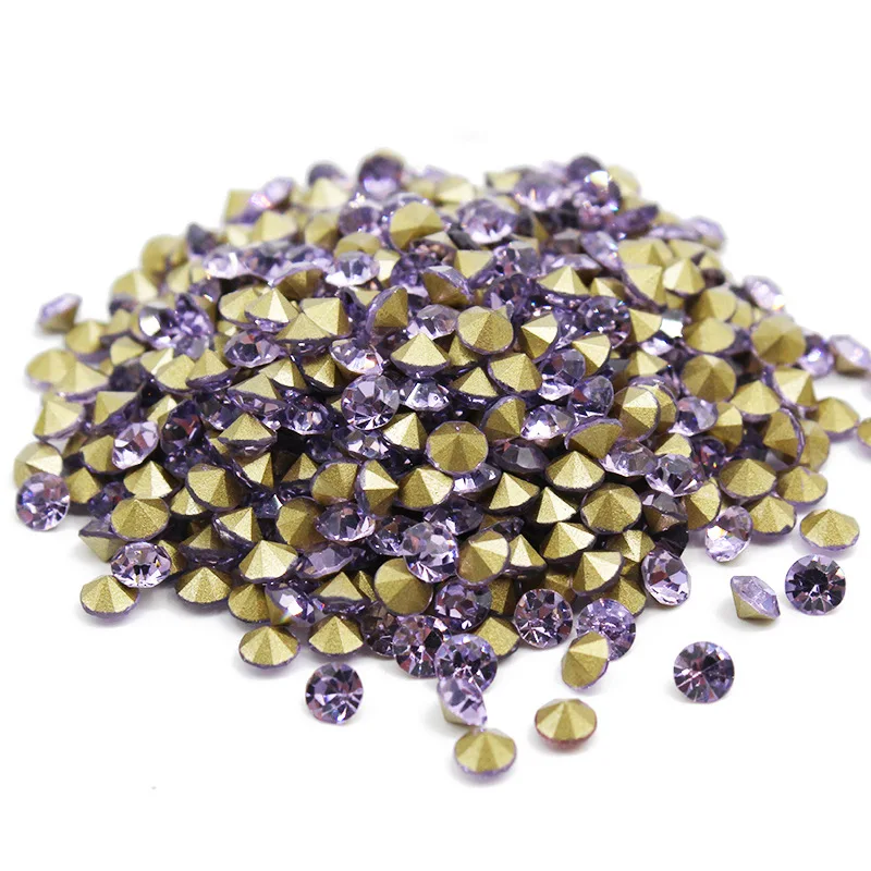 machine cutting chaton glass rhinestones colorful chaton point back rhinestone factory chaton rhinestones