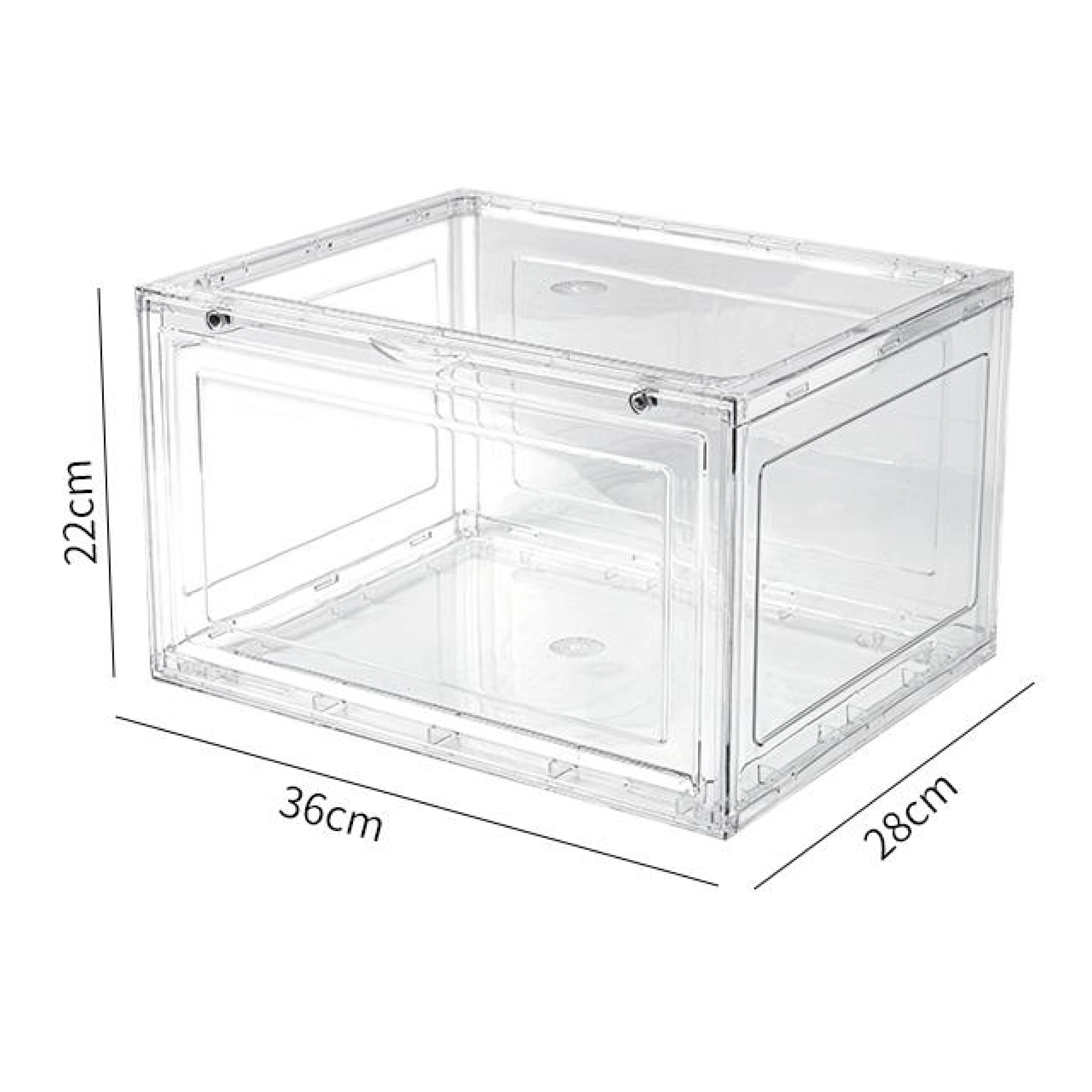 Ready to ship High Quality Transparent Detachable Stackable Large Plastic PET Storage Sneaker Shoe Box with Magnetic Door