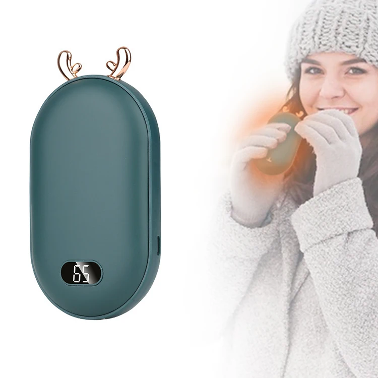 Winter Portable Pocket USB Rechargeable Hand Warmer Display temperature Mini Hand Warmer Power Bank